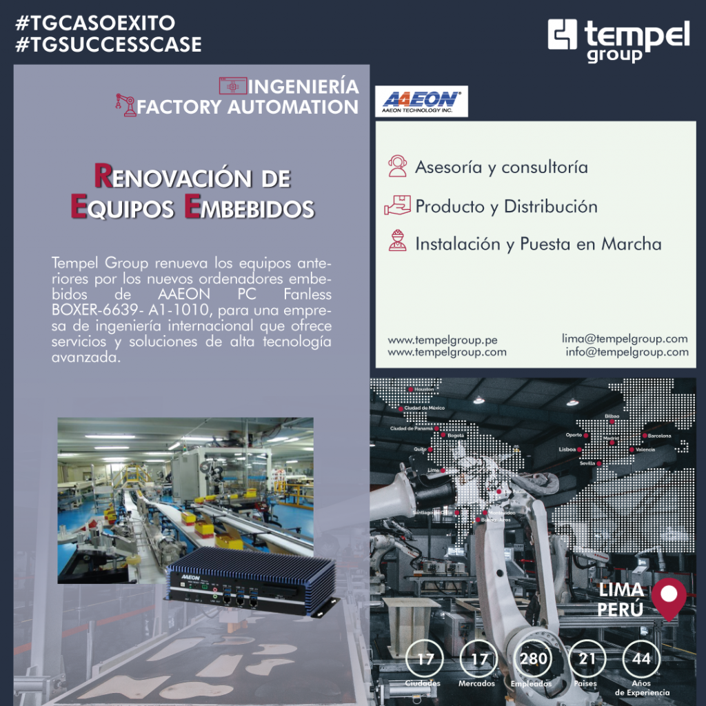 Suministramos equipos AAEON y conseguimos procesos de fabricación más eficientes, así como una reducción de costes